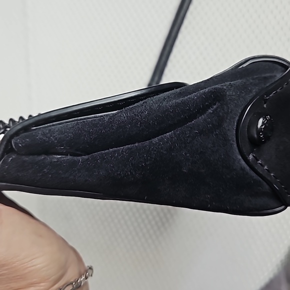 COACH BLACK LEATHER AND SUEDE DRIFTER CROSSBODY IN MATTE BLACK - Picture 9 of 10
